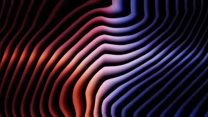 Curved lines in gradient colors a 3d abstract background © Saiful