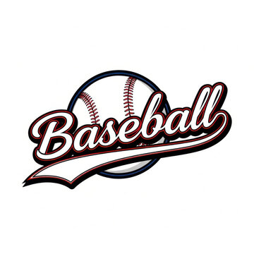 Baseball logo design with a ball and cursive text for sports branding