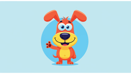Cartoon dog with big ears standing.