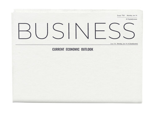Minimal business png newspaper sticker, modern nameplate design, transparent background