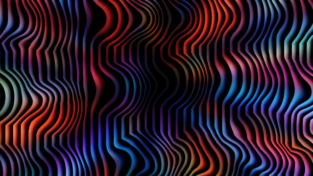 Colorful wavy lines pattern with gradient effect abstract digital background