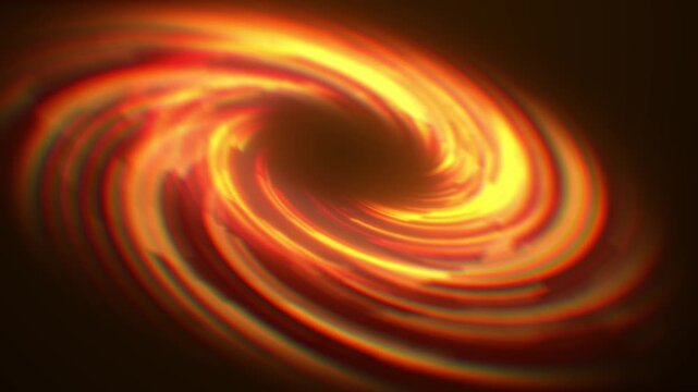 Abstract background of glowing orange and gold spiral vortex resembling a cosmic black hole with fiery energy ring in dark space.