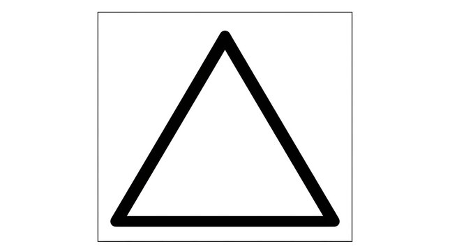 Simple triangle outline for shape learning and tracing practice.
