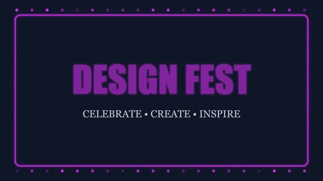 Fest celebrate create inspire motion title card for creative events and modern branding projects animation 4k