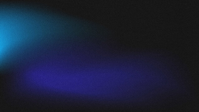 Textured grainy abstract backdrop with soft cyan blue transitioning to deep violet purple gradient over pure black base, subtle film noise texture, ample empty copy space.