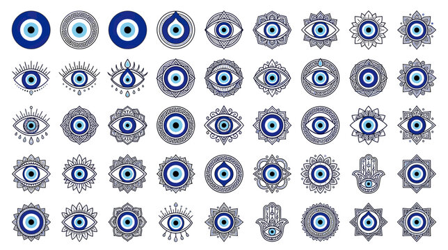 Collection of Decorative Evil Eye Symbols
