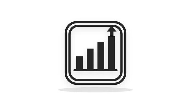 Business Growth Bar Chart Icon Animation with Rising Columns and Upward Trend, Representing Progress, Success, Development, Profit Increase, Performance and Positive Financial Results