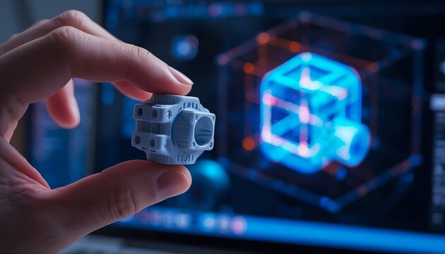 "3D printed geometric cube prototype"