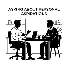 Fototapeta premium Two men discussing aspirations and goals in a professional setting.
