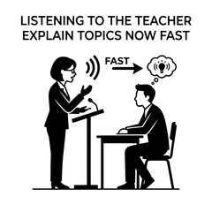 Fototapeta premium Teacher Explaining Topics to Student in Classroom Setting.