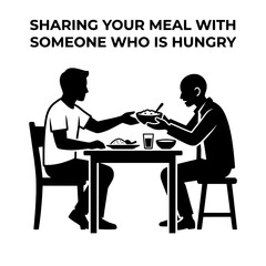 Fototapeta premium Sharing a Meal Symbolic Representation of Generosity and Compassion.