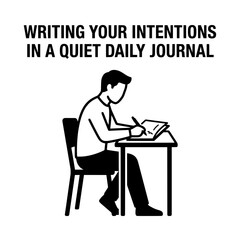 Fototapeta premium Person Writing in Journal at Desk Focused and Concentrated 1.