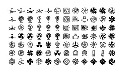 Fototapeta premium Premium Fan Icon Vector Design Illustration with Cooling Ventilation Airflow and Appliance Symbol Set