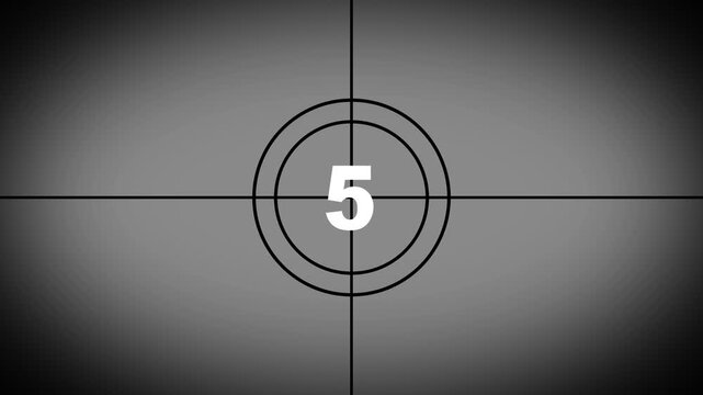 Movies start intro 0 1 2 3 4 5 6 7 8 9 10 count down with white back ground. Motion graphics of number countdown concept on 4k Animation.