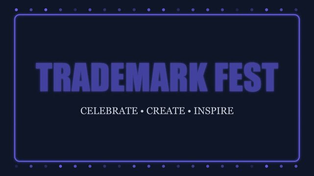 Trademark fest celebrate create inspire minimalist motion title animation for business branding and creative event promotion 4k