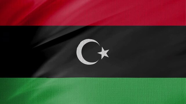 Libya Flag Animation With Fabric Texture