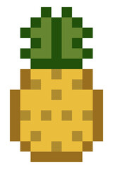 Fototapeta premium PNG A pineapple pixelated fruit illustration sticker, transparent background