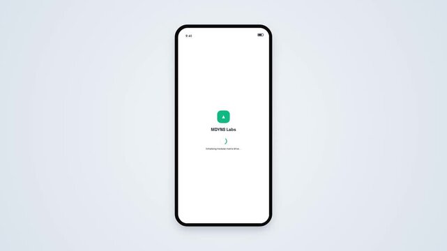 Minimal smartphone screen displaying app installation spinner loading animation UI UX design mockup