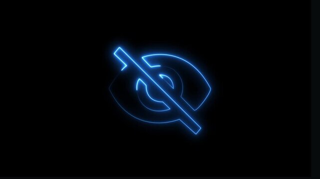 Neon Eye Icon Animation with Alpha Channel