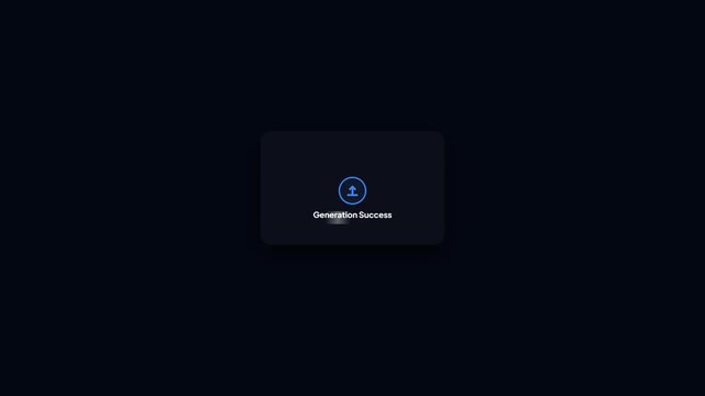AI Creative Asset Generation Success Complete Status UI Animation