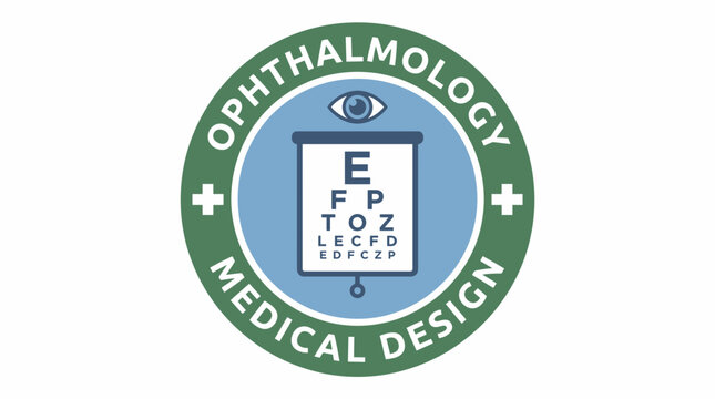 Ophthalmology Eye Chart Icon Flat Vector Illustration for Medical and Healthcare Design