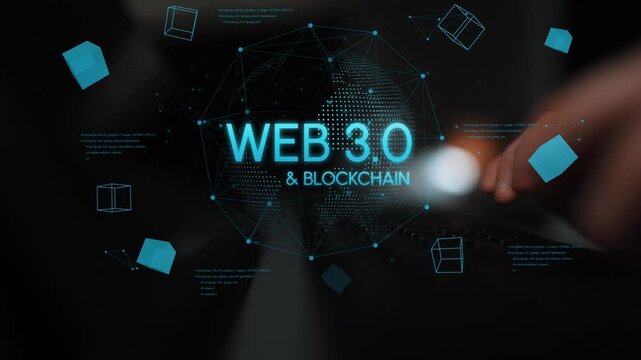 Futuristic Web 3.0 and Blockchain Technology Visualization with Digital Elements and Data Connection in a Modern Workspace Environment. Entropy.