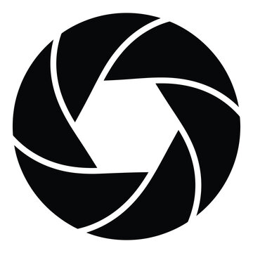 Camera shutter icon in black and white color  photography symbol icon