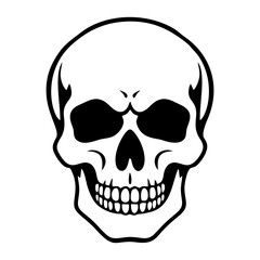 Fototapeta premium Black and white skull icon