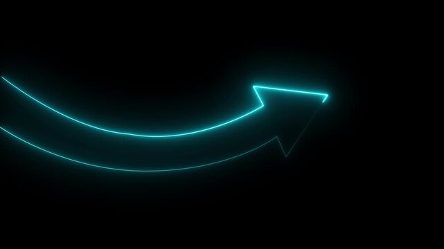 Glowing neon Business operational changes. Businessperson tapping a rising arrow.4k video