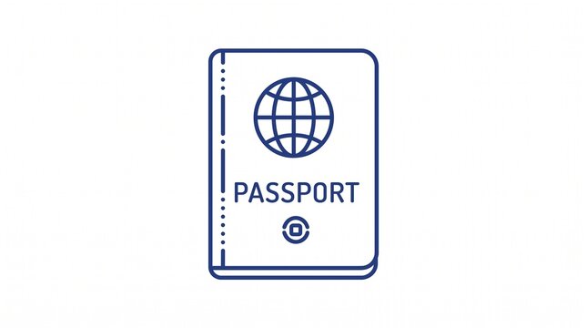 Passport outline icon for airport transfer and international travel identification