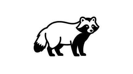 Naklejka premium Badger walking vector illustration minimal black and white animal silhouette for logo.