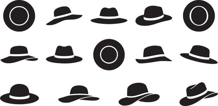 Hats collection with summer sunhats fedoras and brimmed hats silhouettes