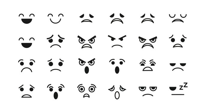Collection of various emoticon faces.