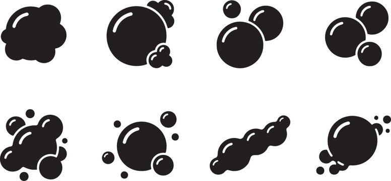 Soap suds floating laundry bubbles and washing foam clusters