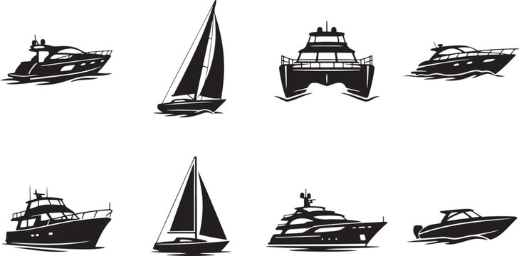 Luxury motor yachts sailboats and fast speedboats collection