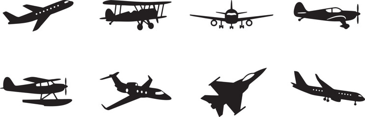 Aviation industry airplanes military fighter jets and biplane gliders © HM