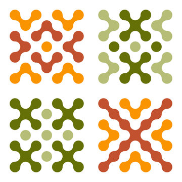 Abstract Organic Geometric Shapes Collection in Retro Mid Century Modern Style