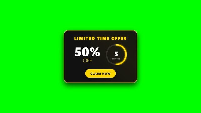 Limited Offer Popup Discount Deal Countdown Timer Sale Banner 4K