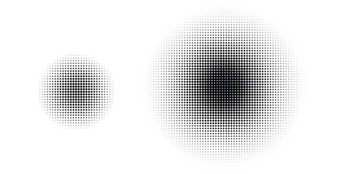Halftone gradient. Dotted gradient, smooth dots spraying and halftones dot background seamless horizontal geometric pattern vector template set. unique dots modern circles eps 10