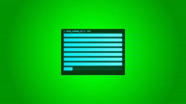 Processing Files Loader Document Scan Queue Progress Animation 4K