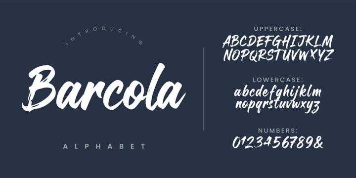 Barcola Handwritten Brush Font Display Typography Style Vector Design For Creative Project