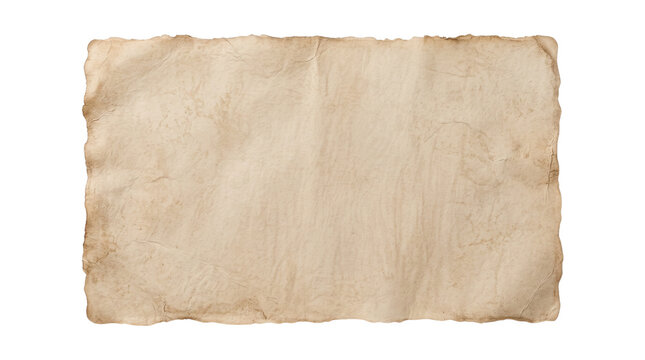 Old parchment paper transparent PNG isolated vintage scroll texture cutout for antique document design
