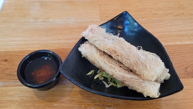 Vietnamese fried spring roll set meal