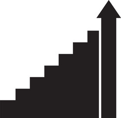 Fototapeta premium Staircase going up with arrow symbol indicating growth and success
