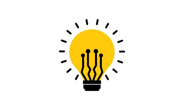 Technology solution concept featuring lightbulb icon and circuit lines. Visual representation of innovation, digital connectivity, and smart problem solving.