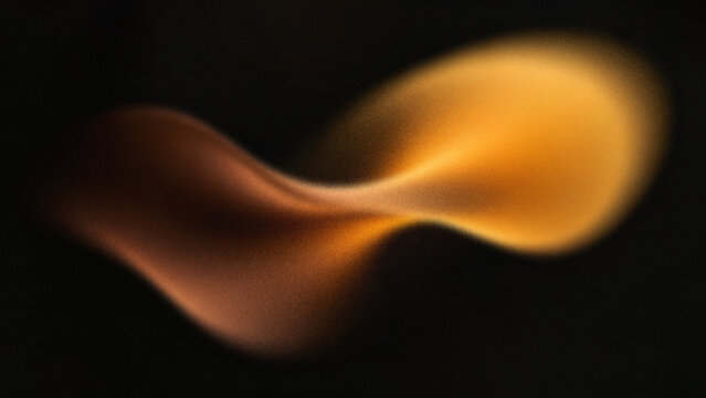 Abstract grainy background with blurred aura gradient floating fluid waves in luxury golden brown amber and dark black colors for design backdrops.