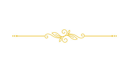 Elegant golden floral divider isolated on transparent background © TawfikStock