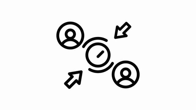 Efficient time management and team meeting scheduling icon representing collaborative project deadlines and coordination