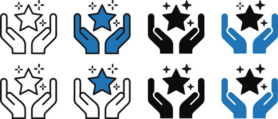 Fototapeta premium Belief icon set multiple style collection