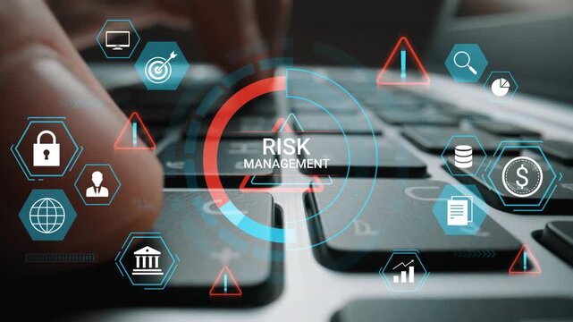 Comprehensive Overview of Risk Management Concept with Digital Interface and Interactive Icons Representing Security, Analysis, and Strategy in Modern Business Environments. Entropy.